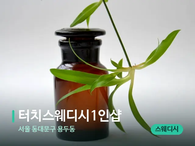 서울 동대문구 용두동 터치스웨디시1인샵 — 아로마 오일을 쓰는 관리 장면